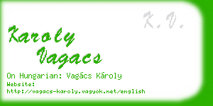 karoly vagacs business card